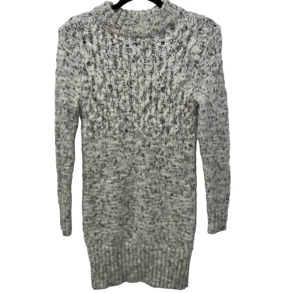 American Eagle Outfitters Mock Neck Wool Blend Cream Grey Sweater Dress | Small - Picture 1 of 7